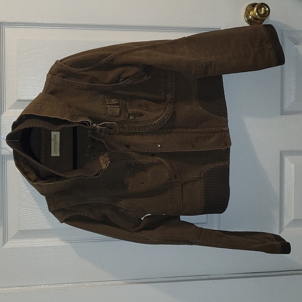 Army/Olive Green London Jean Chino Jacket w storable hoodie